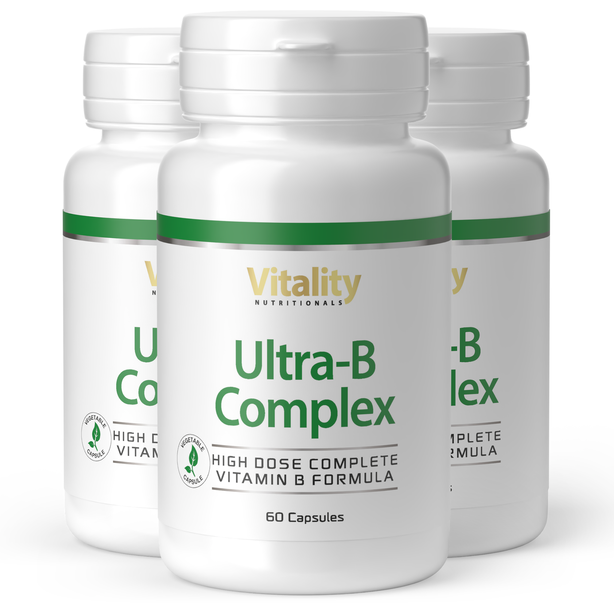 Vitamin B Complex 120 Capsules - B1,B2,B3,B5,B6,B7,B9,B12 For Immune & Energy Support