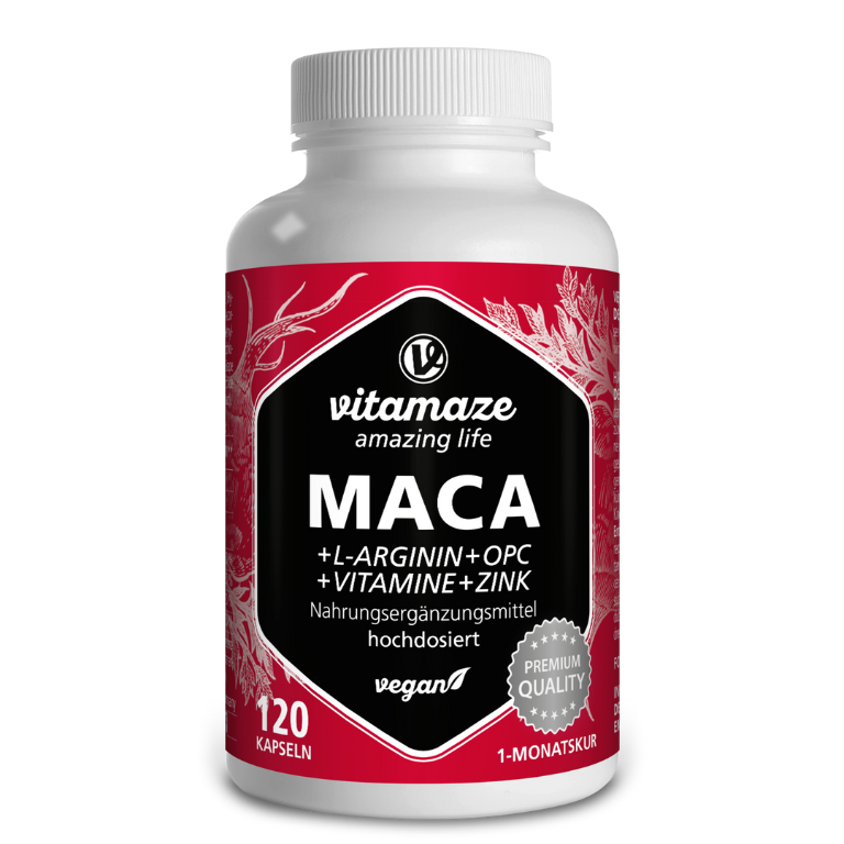 Maca 5000 extra ad alto dosaggio + L-Arginina + OPC + Vitamine + Zinco