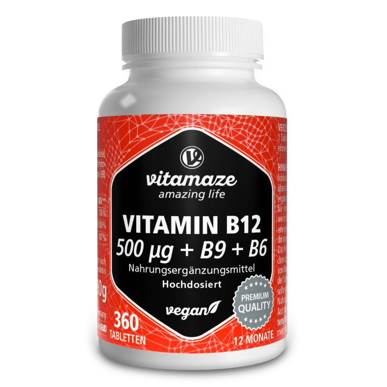 Vitamina B12 500 µg + Acido Folico B9 + B6