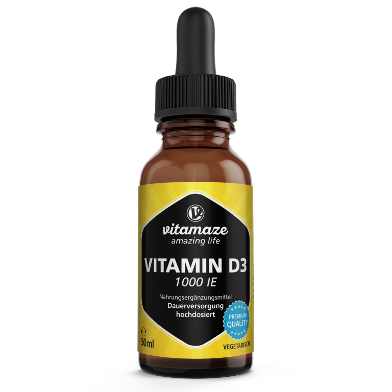 Vitamina D3 Gocce 1.000 UI ad alto dosaggio e vegetariano