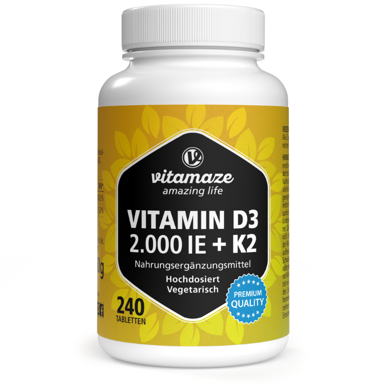 Vitamina D3 2.000 UI + K2 100 µg ad alto dosaggio