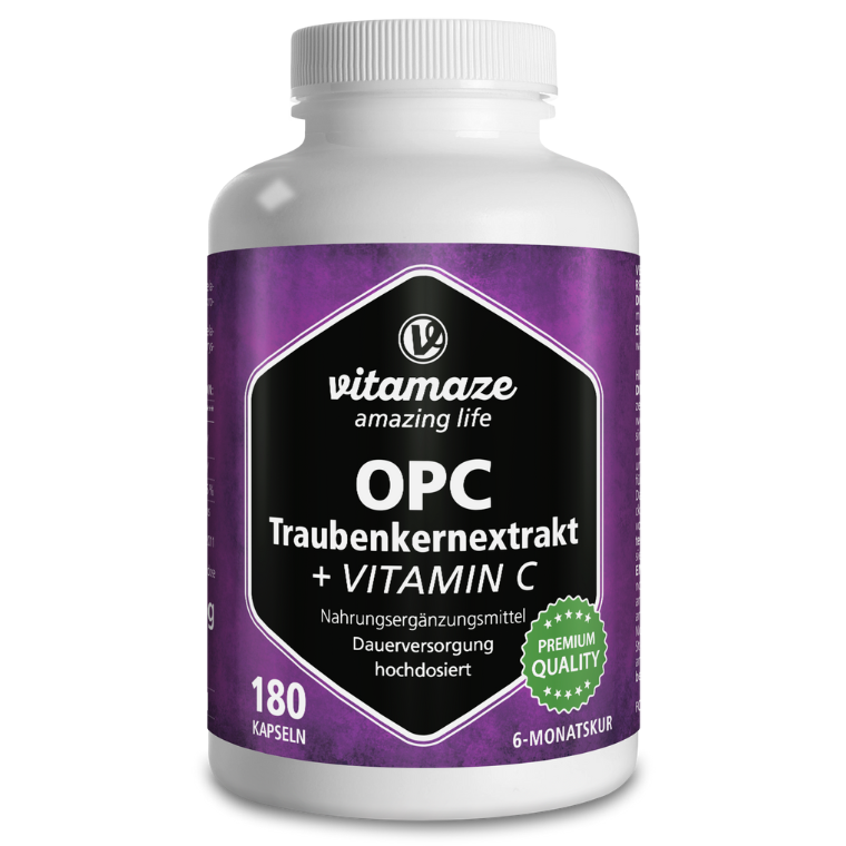 Estratto di Semi d'Uva OPC ad alto dosaggio + Vitamina C