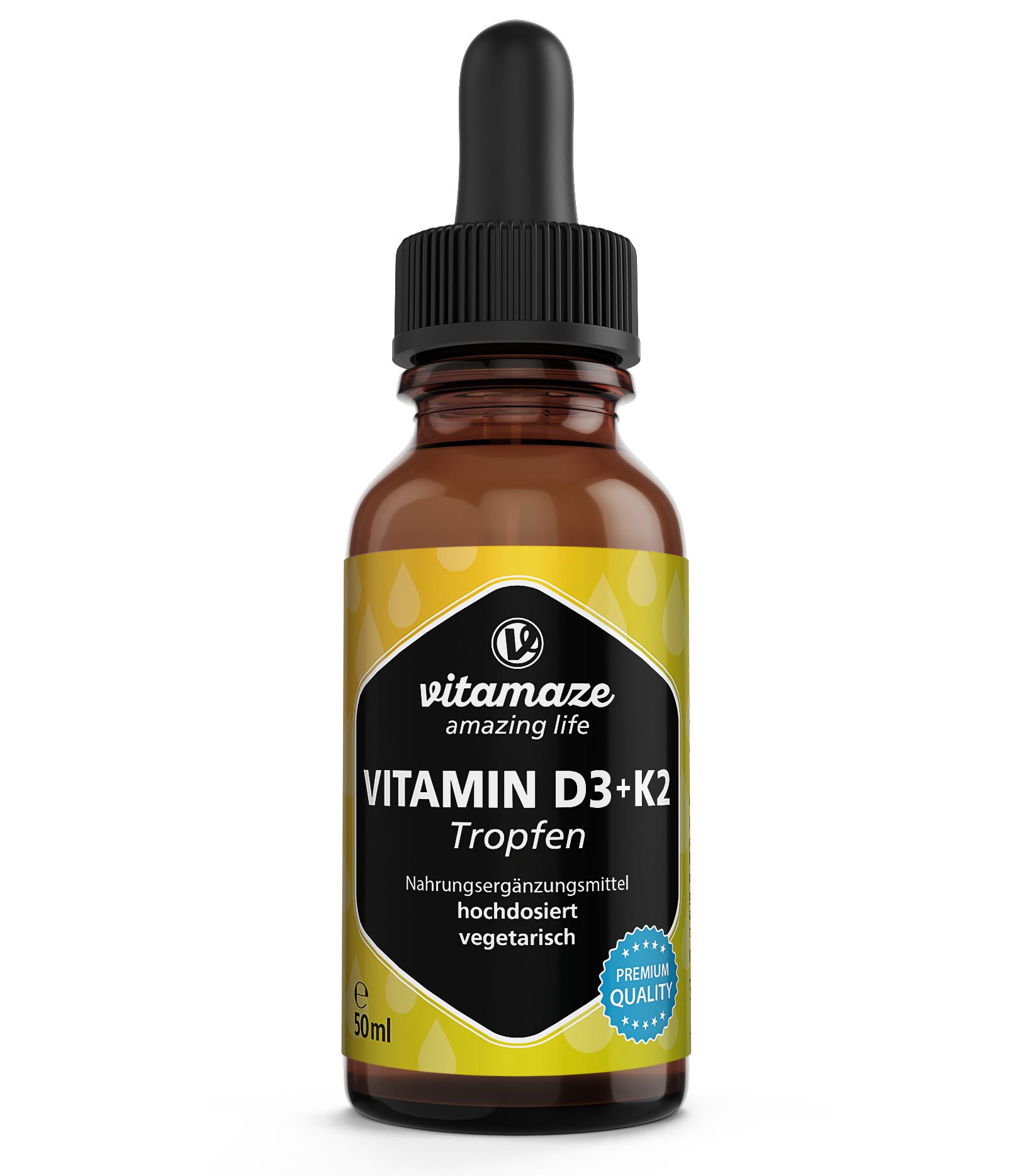 Vitamina D3 + K2 Gocce, ad alto dosaggio e vegetariano