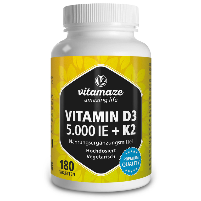 Vitamina D3 5000 UI + K2 100 µg ad alto dosaggio