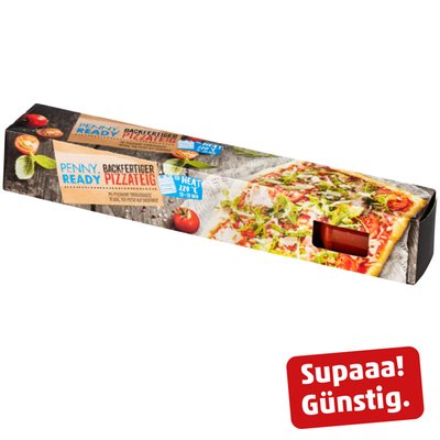 Image of Backfertiger Pizzateig mit Sauce