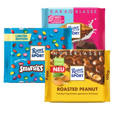 Image of Ritter Sport Nussklasse, Kakaoklasse od. Bunte Vielfalt*