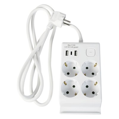 Image of Steckdosenleiste* 4-fach mit USB-A und USB-C
