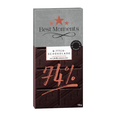 Image of Best Moments Bitterschokolade 74% Kakao