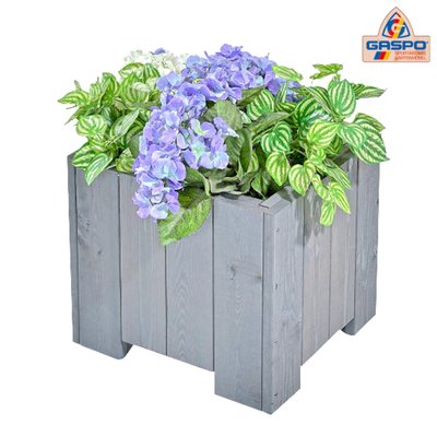 Image of Blumenkasten, quadratisch* ca. 45 x 45 cm, Fichte vintage-grau