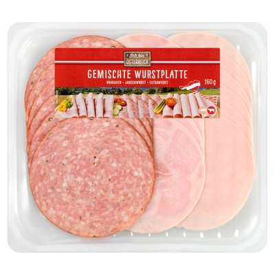 Image of Gemischte Wurstplatte od. Käsewurst im Pfeffermantel