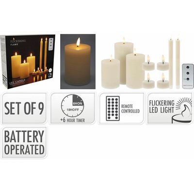 Image of LED-Kerzen-Set* 9-teilig