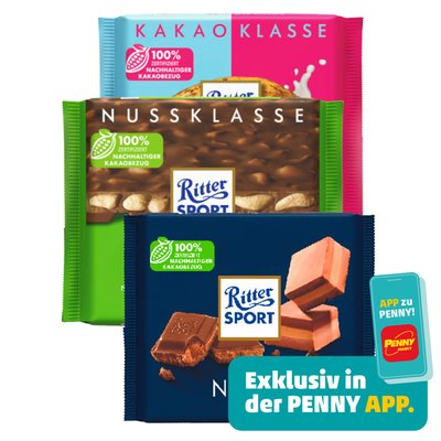 Image of Ritter Sport Bunte Vielfalt* od. Nussklasse od. Kakaoklasse