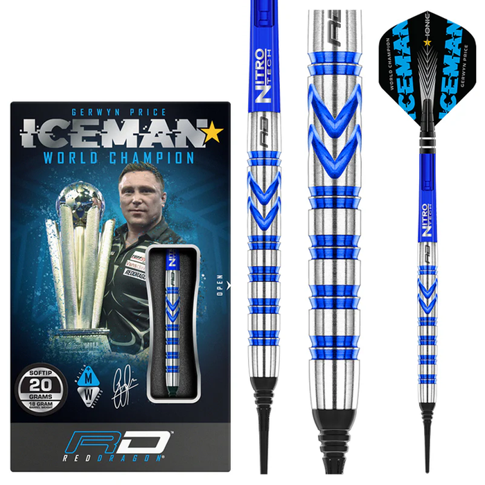 ダーツ Red Dragon Gerwyn Price Glacier 2BA 20g Red Dragon Gerwyn Price Glacier Soft Tip Darts - 20gm