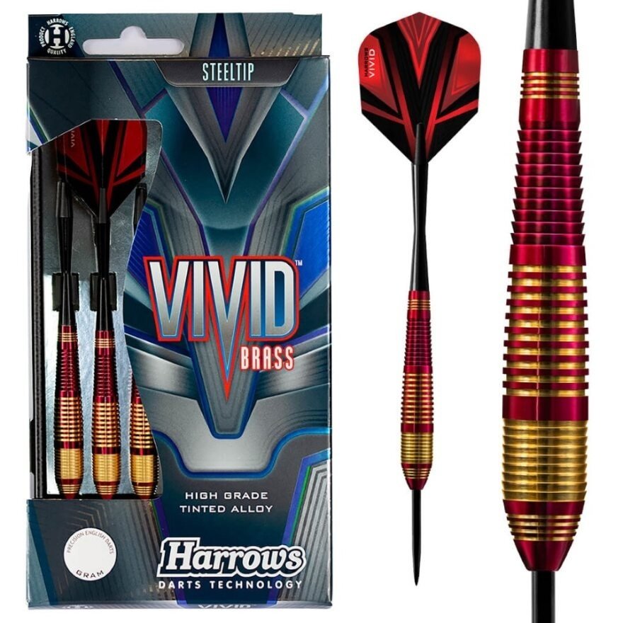 Harrows Vivid Red Brass - Steel Tip Darts