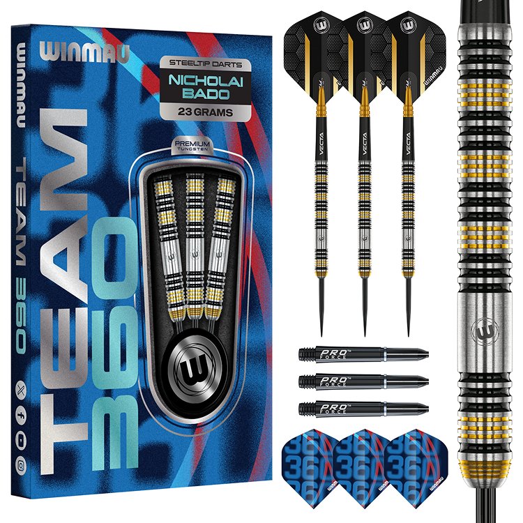 Winmau Team 360 Nicholai Bado 90% - Steel Tip Darts