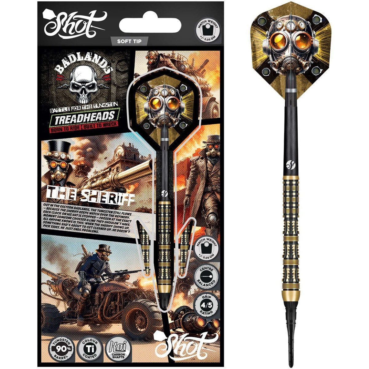 Shot Badlands The Sheriff 90% Soft Tip Darts - Dartshopper.com