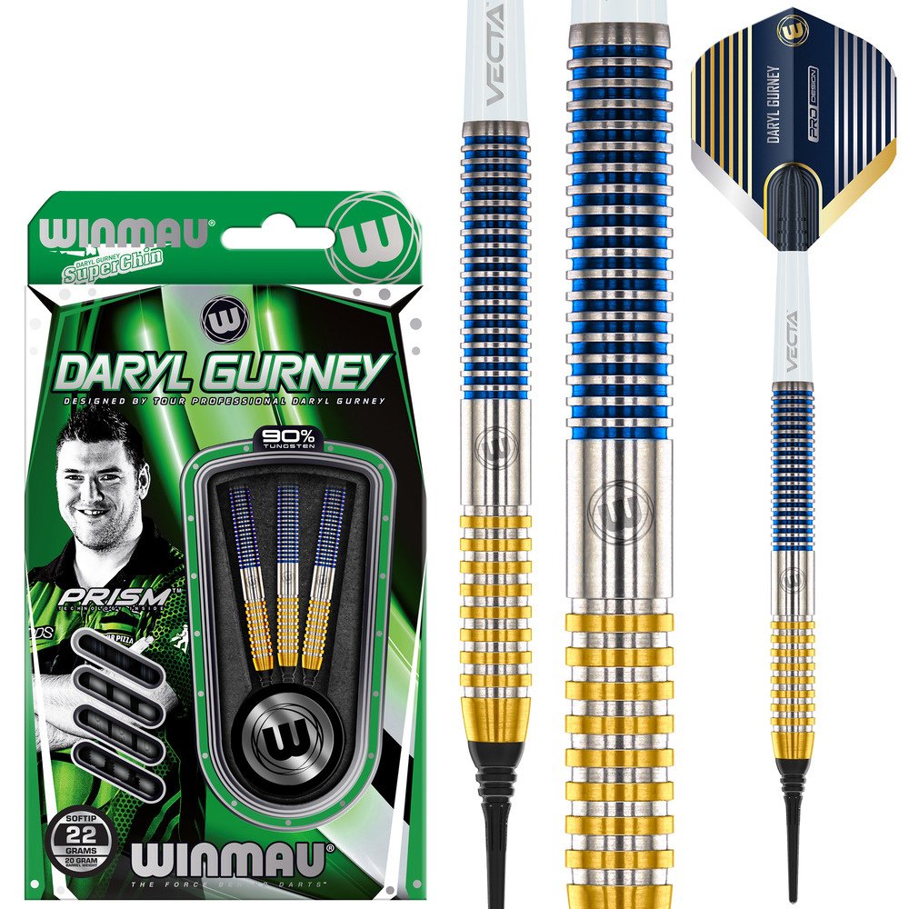 [Deuxième chance]Winmau Daryl Gurney SC 1.0 Series 90% Soft Tip-20g - Fléchettes pointe Plastique