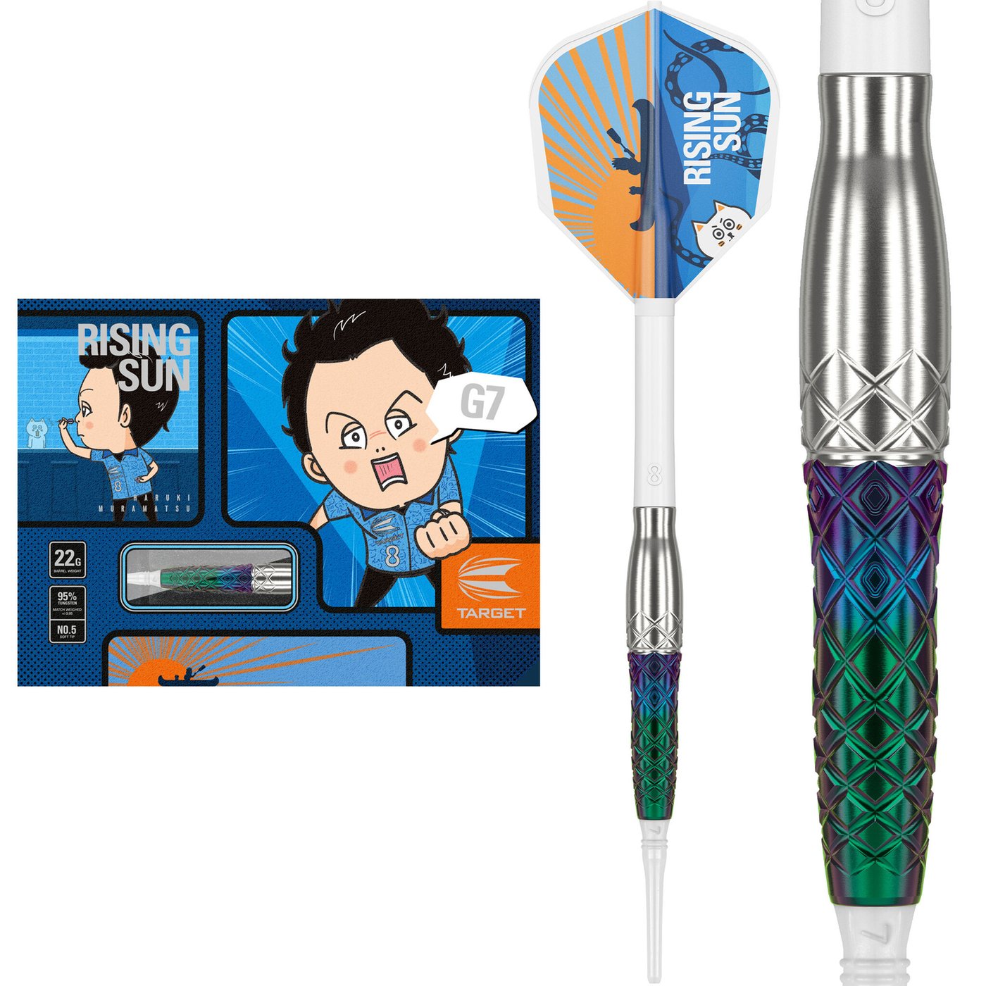 Target Japan Haruki Muramatsu Rising Sun G7 NO5 95% Soft Tip Darts