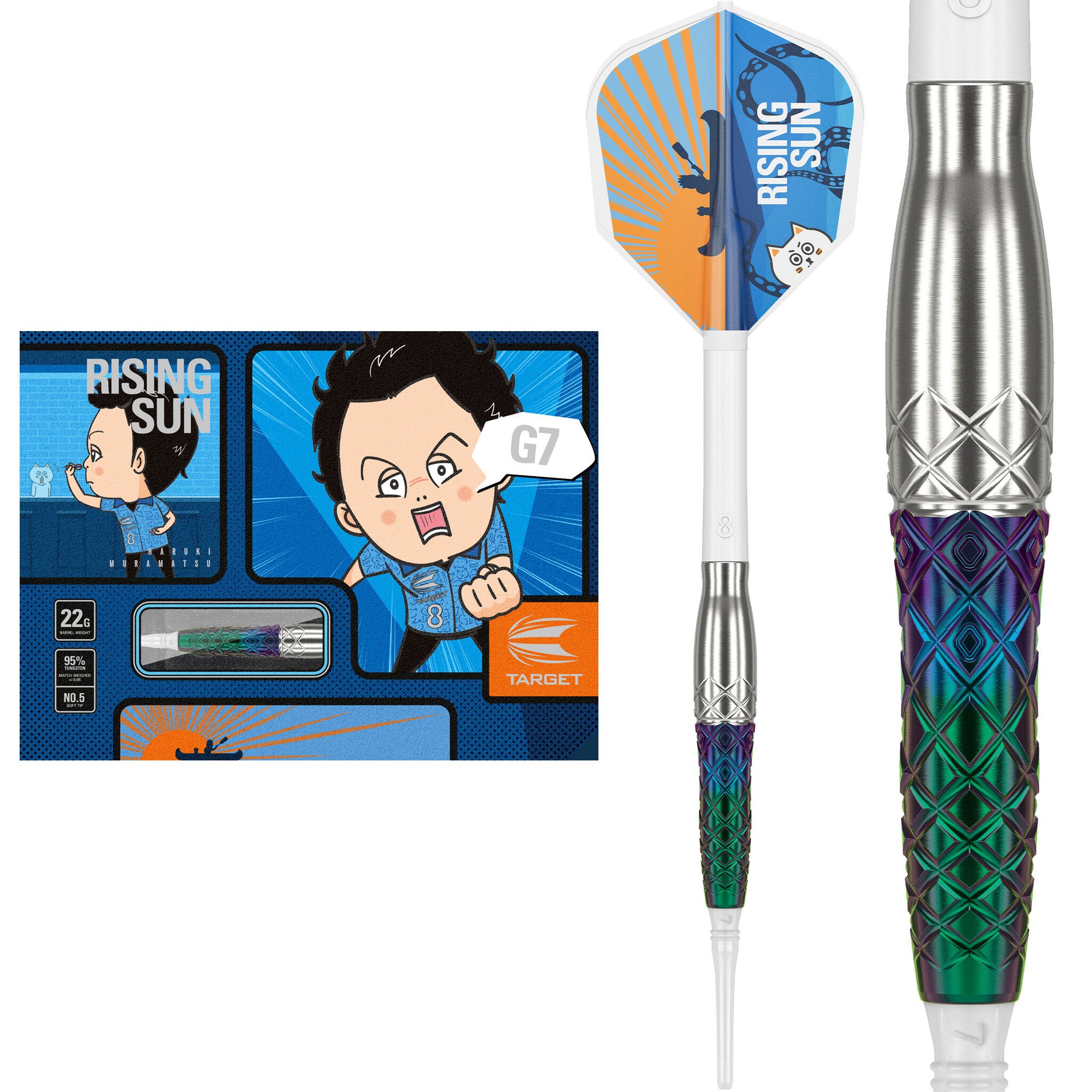 【新品】RISING SUN G7 Target Japan Haruki Muramatsu Rising Sun G7 NO5 95% Soft Tip Darts
