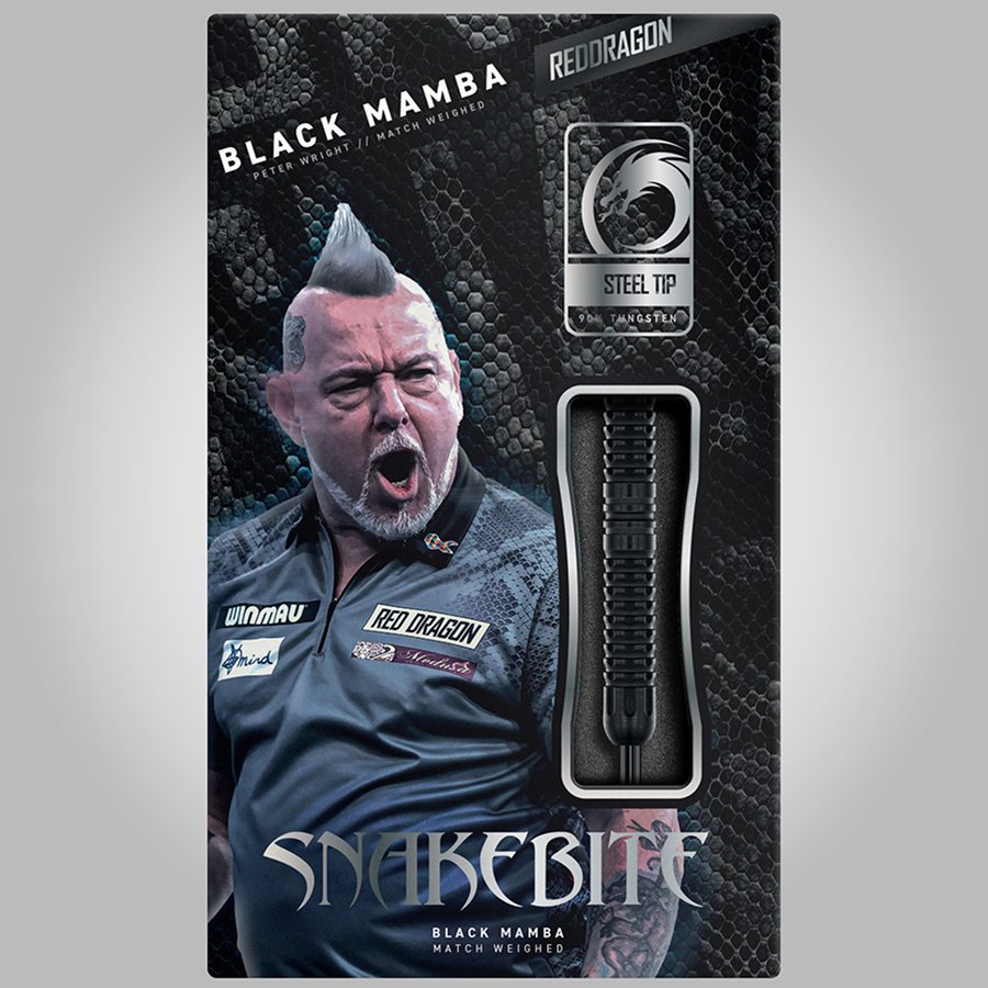 Red Dragon Peter Wright Black Mamba 90% - Steel Tip Darts