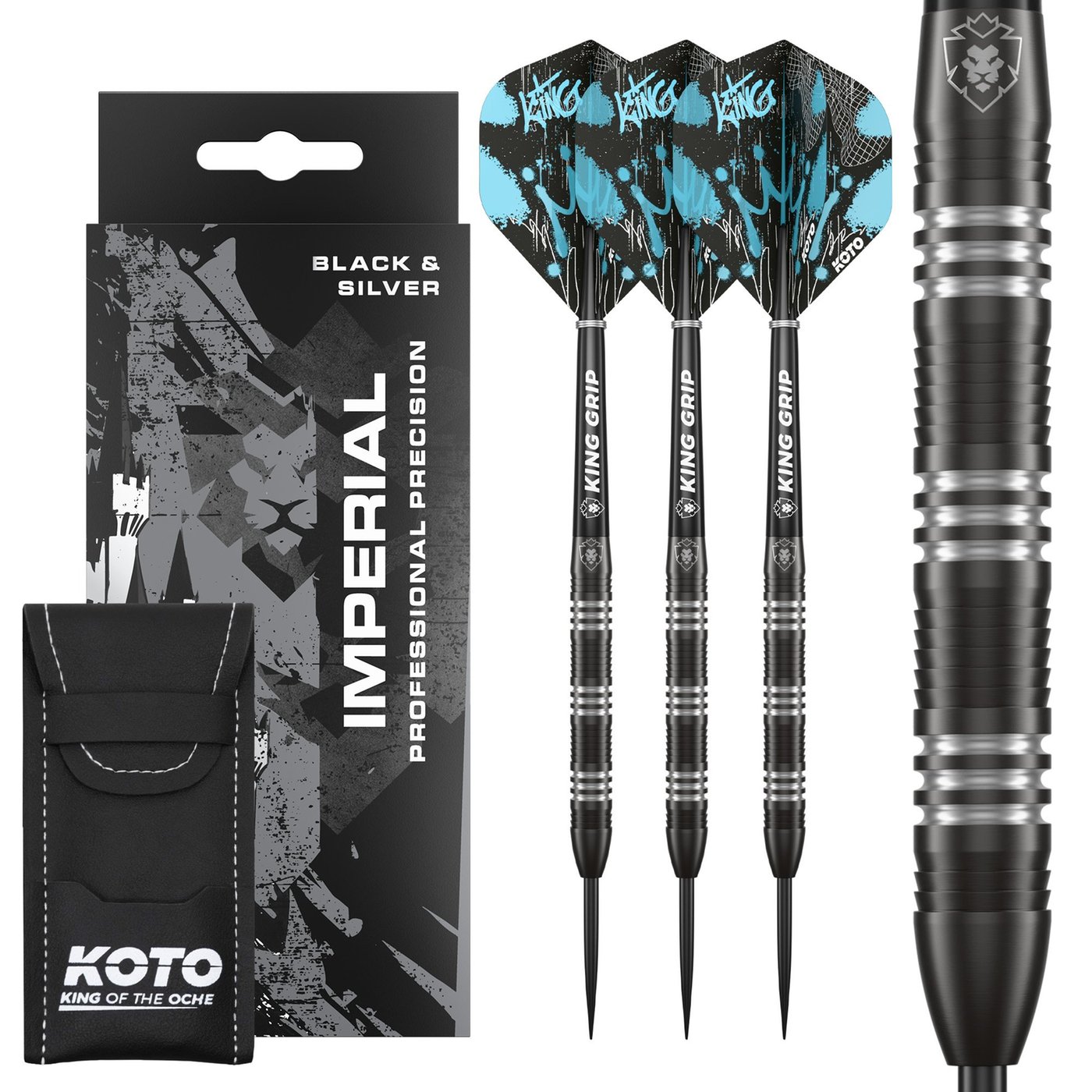 KOTO Imperial Black Silver 80% - Steel Tip Darts - Dartshopper.com