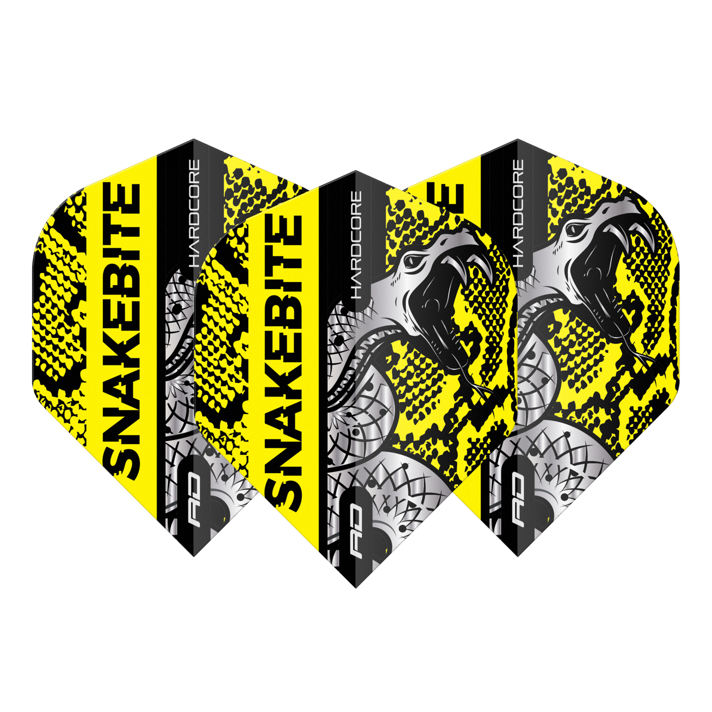 Red Dragon Peter Wright Hardcore Snakebite Coiled Snake Yellow Darts Flights