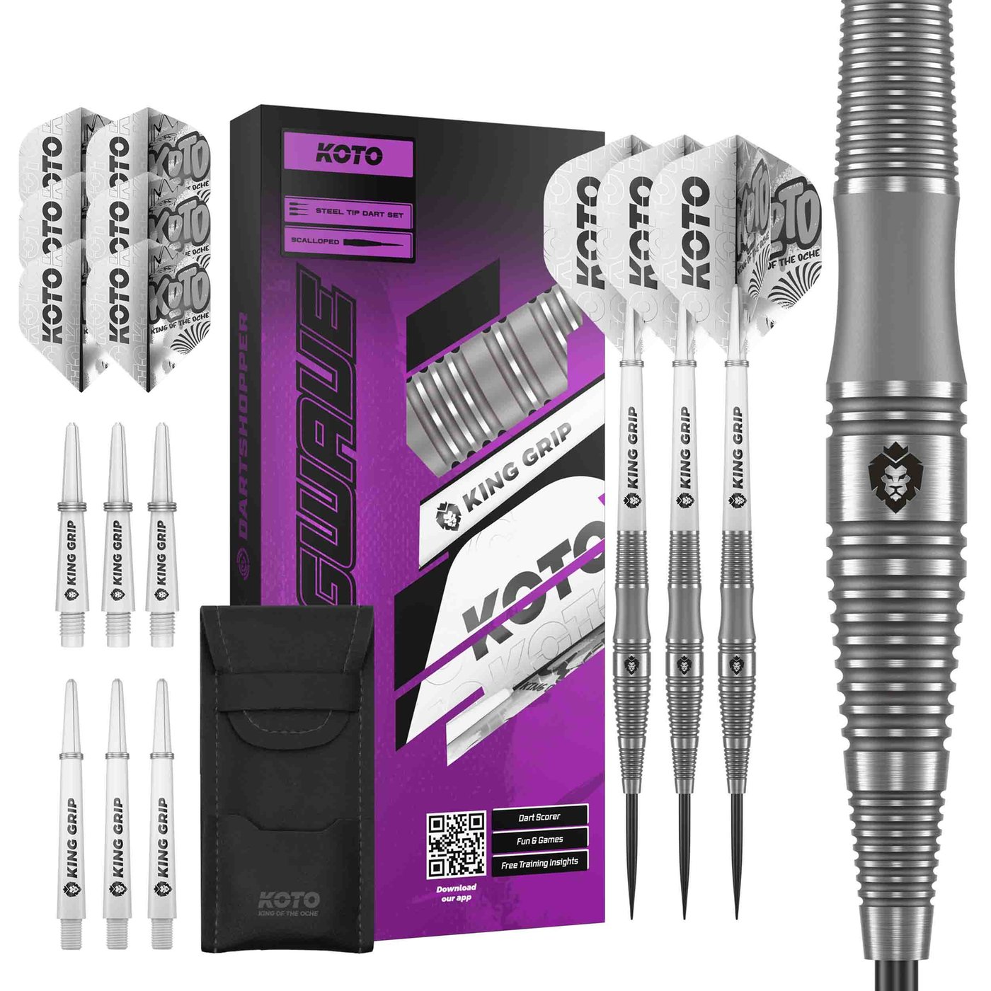 KOTO Kingwave Scallop 90% - Fléchettes pointe Acier