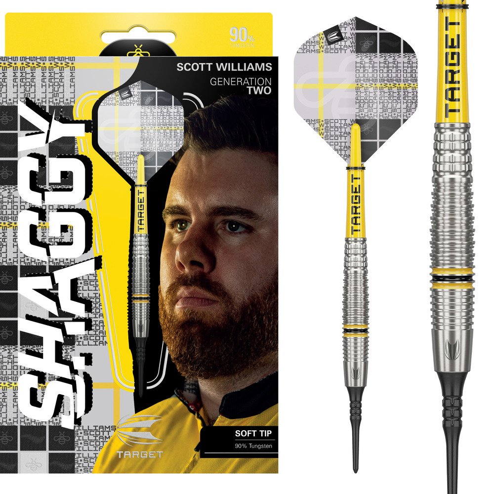 [Deuxième chance]Target Scott Williams G2 90% Soft Tip-18g - Fléchettes pointe Plastique