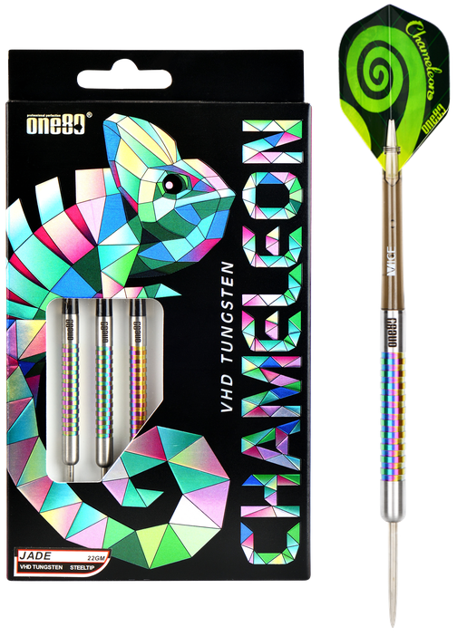 Dardos ONE80 Chameleon Jade 90% Punta de Acero