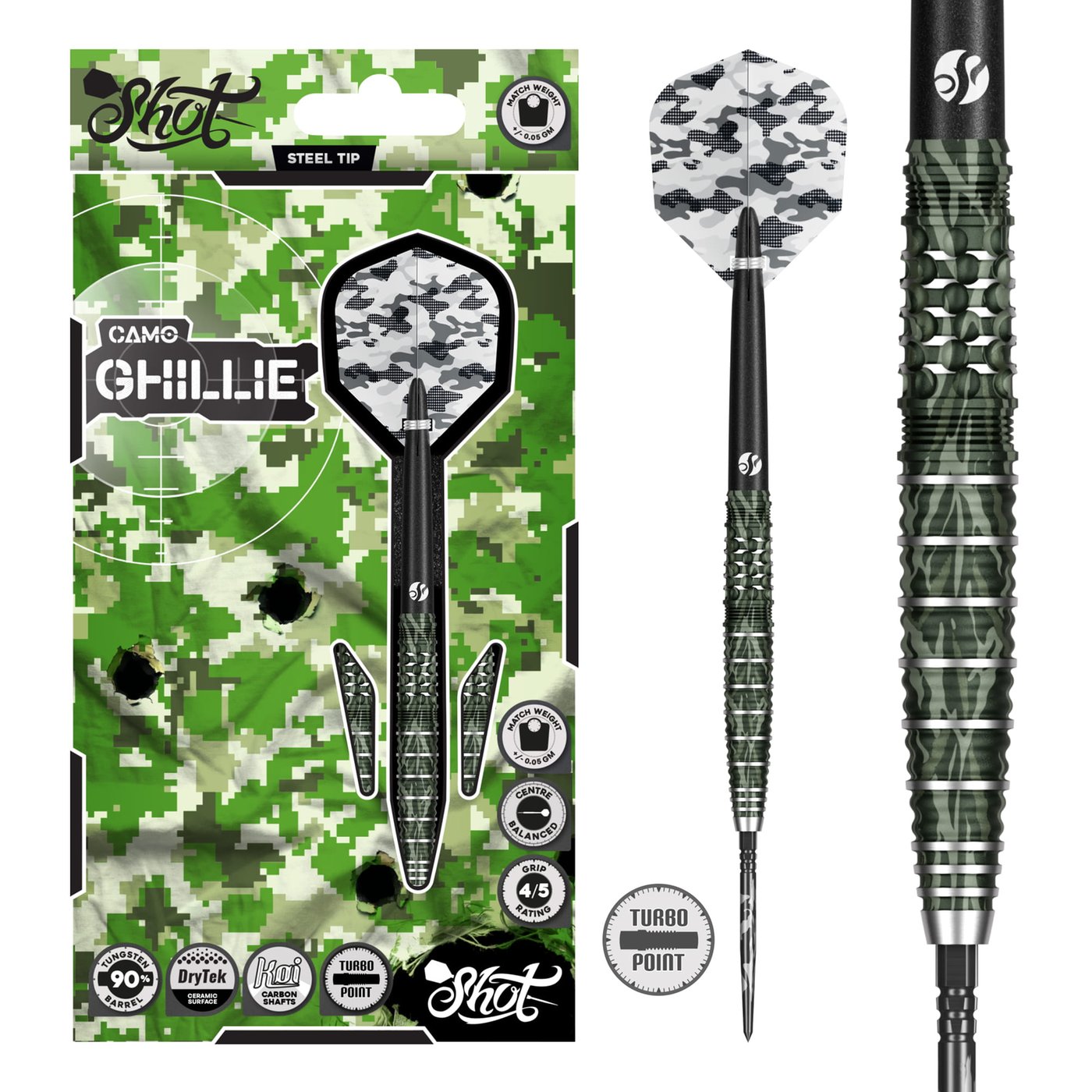 Shot Camo Ghillie Turbo Point 90% - Dartpfeile