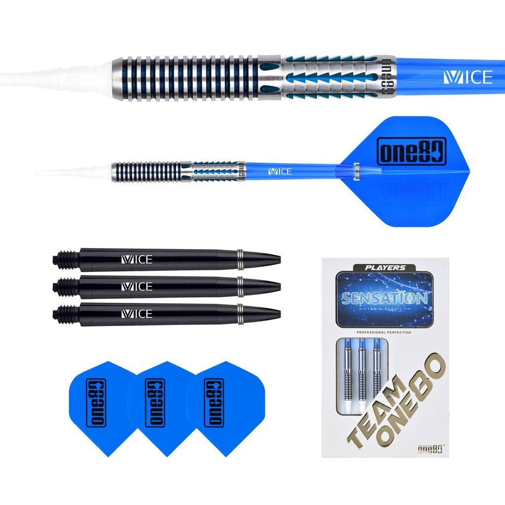 ONE80 Tanja Bencic Sensation Blue 90% Soft Tip Darts