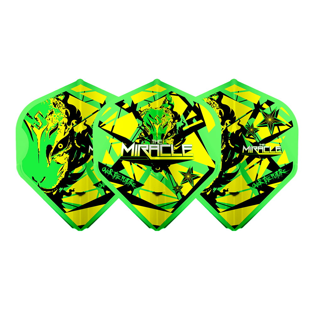 L-Style Champagne L1 Standard Mikuru Suzuki V5 Neon Green Darts Flights