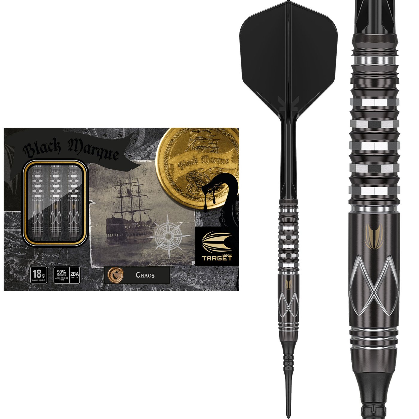 Target Japan Black Marque Chaos 90% Soft Tip Darts