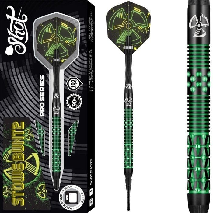 Shot Stowe Buntz V2 Black 90% Soft Tip Darts