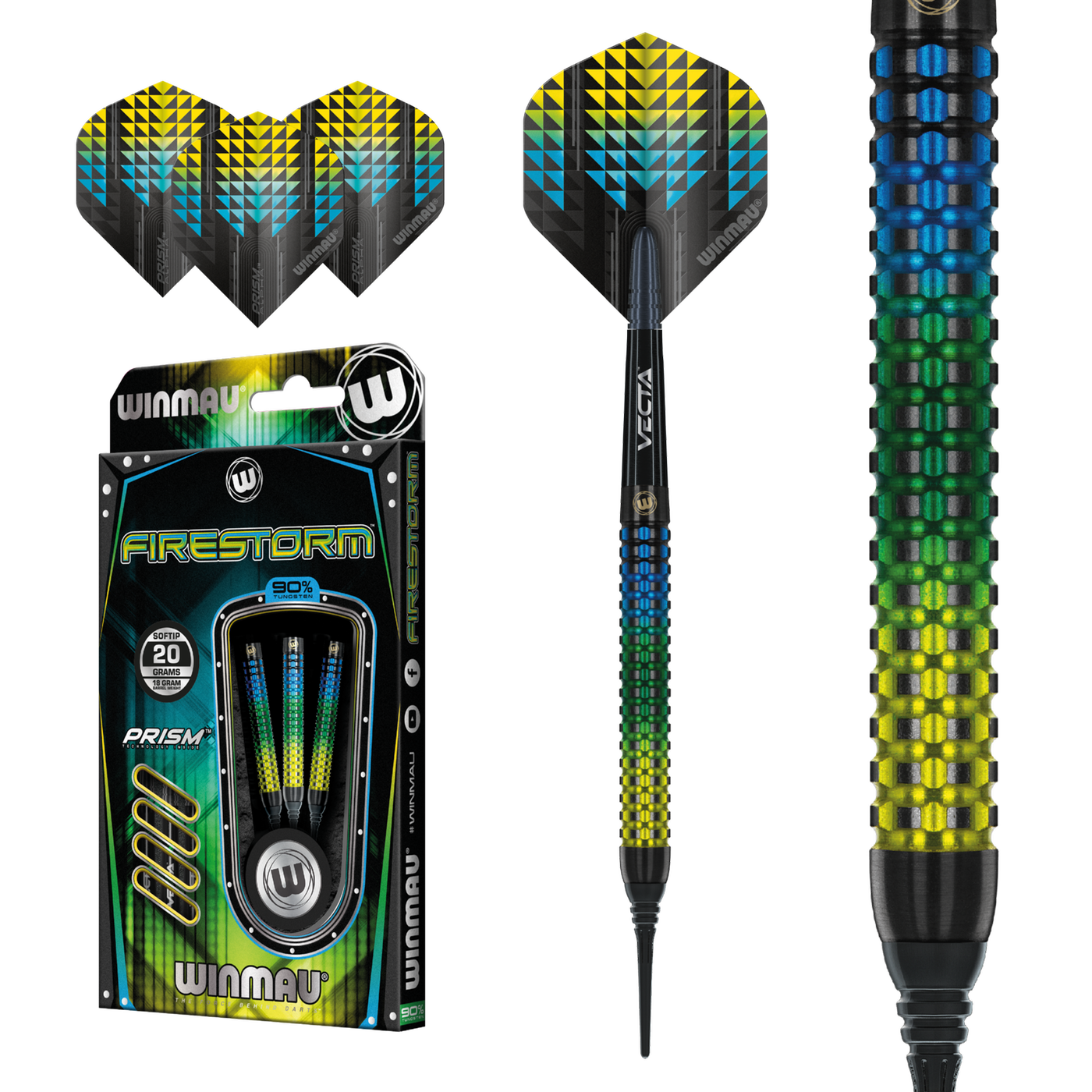 Dardos Winmau Firestorm 90% Punta de Plástico