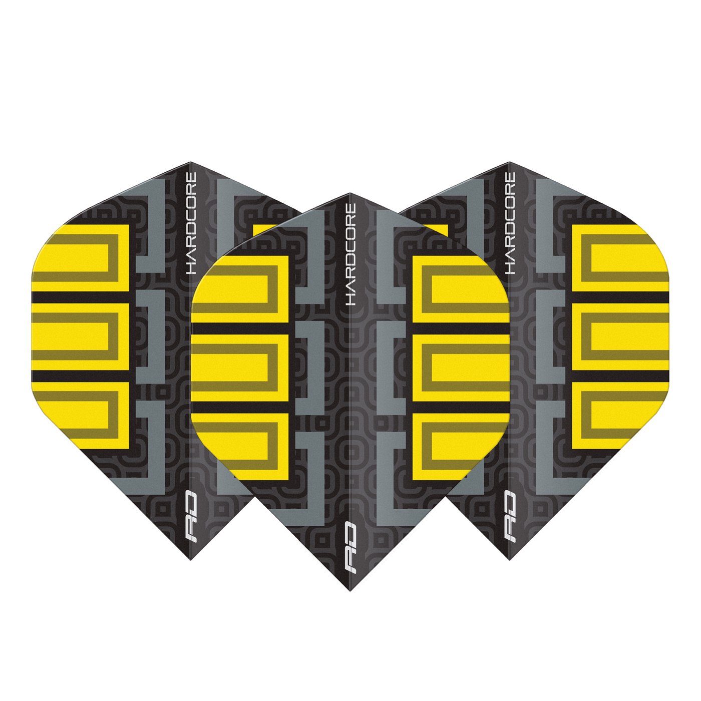 Red Dragon Hardcore Radical Black & Yellow Blocks Darts Flights