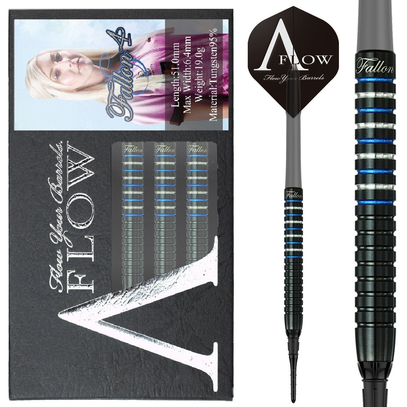 Dardos Dynasty A-FLOW Fallon Sherrock - Fallon 4S 95% Punta de Plástico