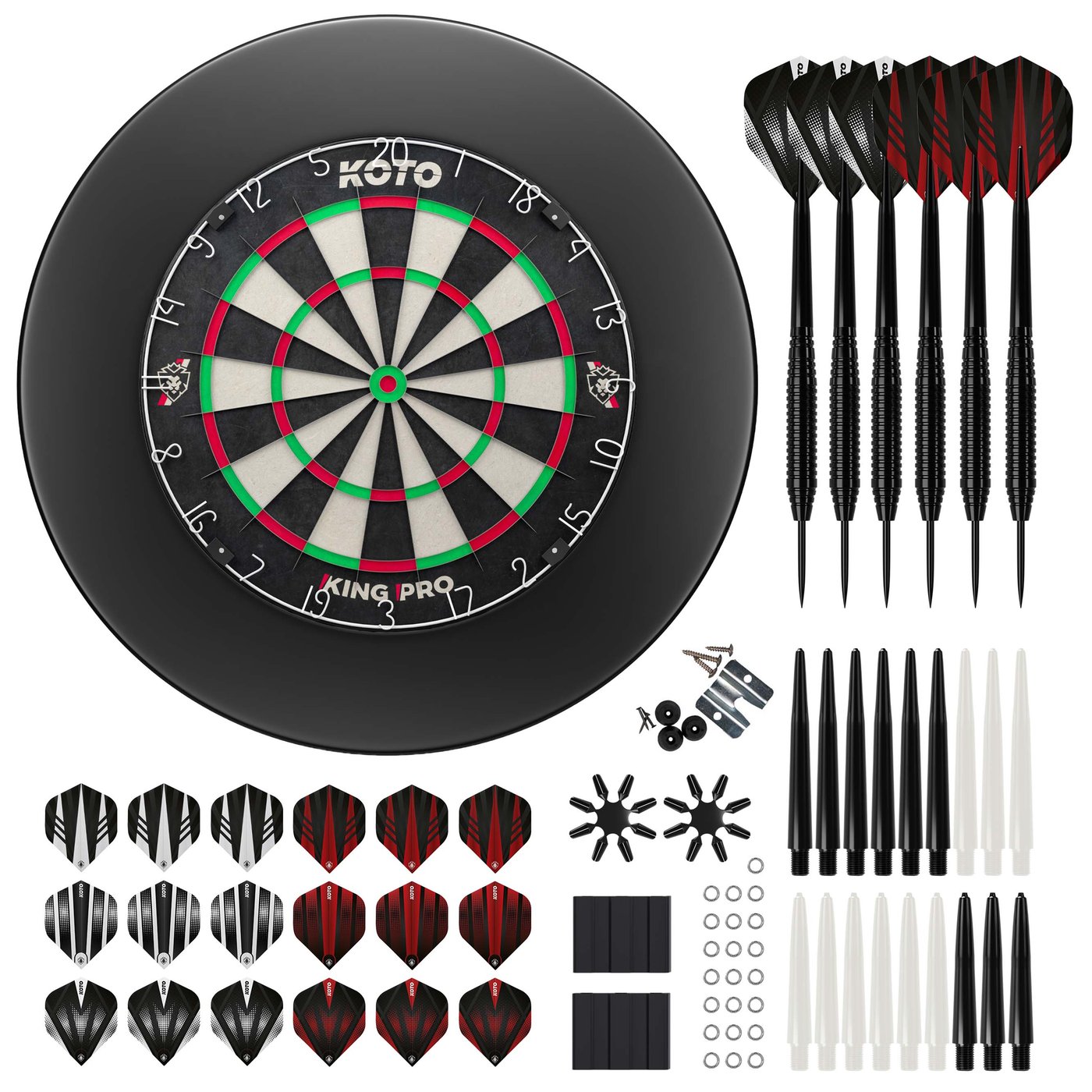 KOTO King Pro + Surround + KOTO Accessory Kit Steeltip Black 90 Pieces - Dartset