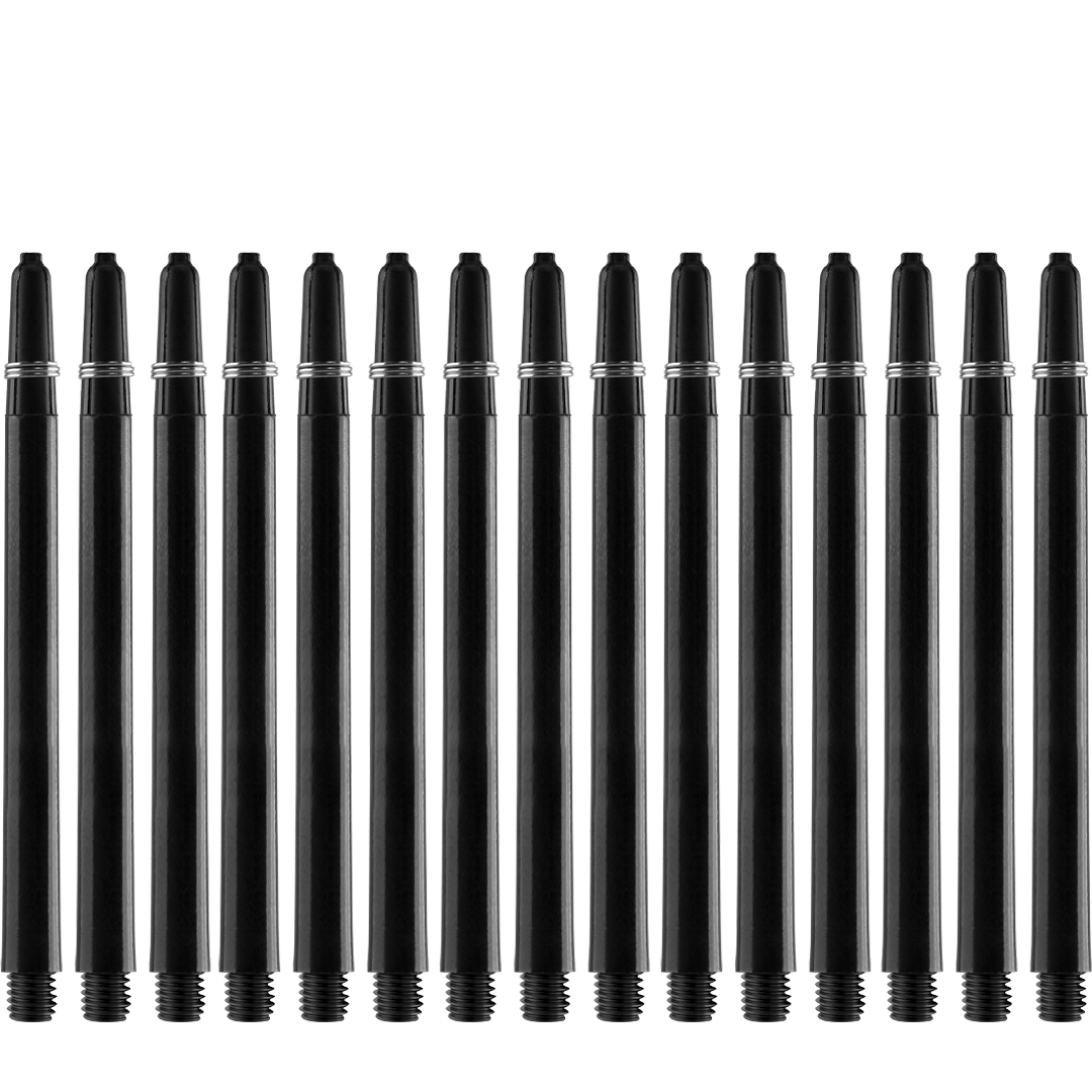 Bull's - 5-Pack Nylon The Original Long + Ring - Black Darts Shafts