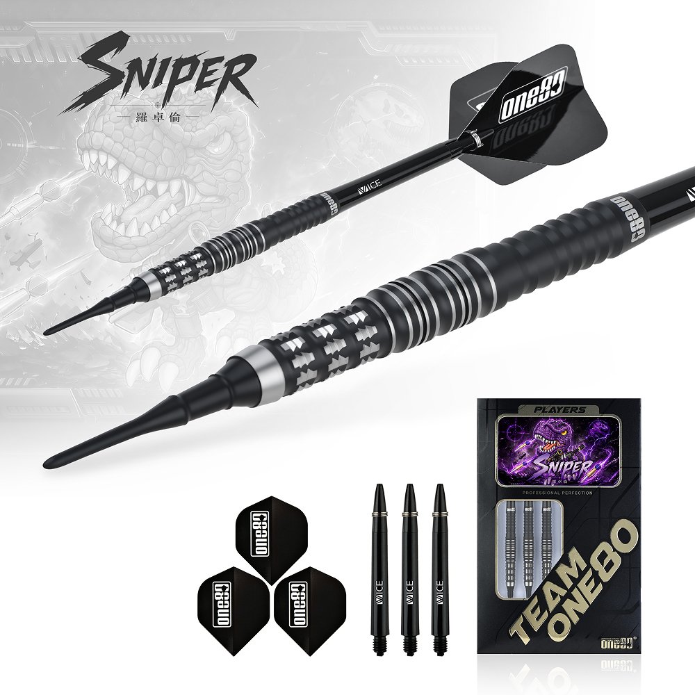 ONE80 Luo Zhuolun Sniper Black 90% - Soft Tip Darts - Dartshopper.com
