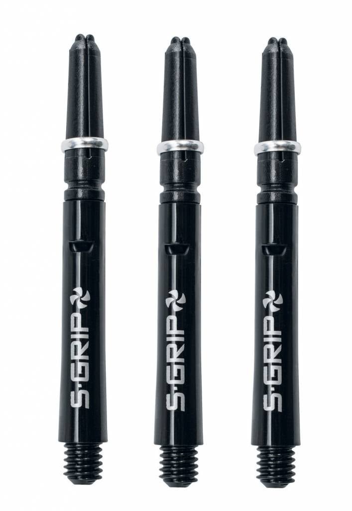 Harrows Supergrip Spin Black and Silver Darts Shafts