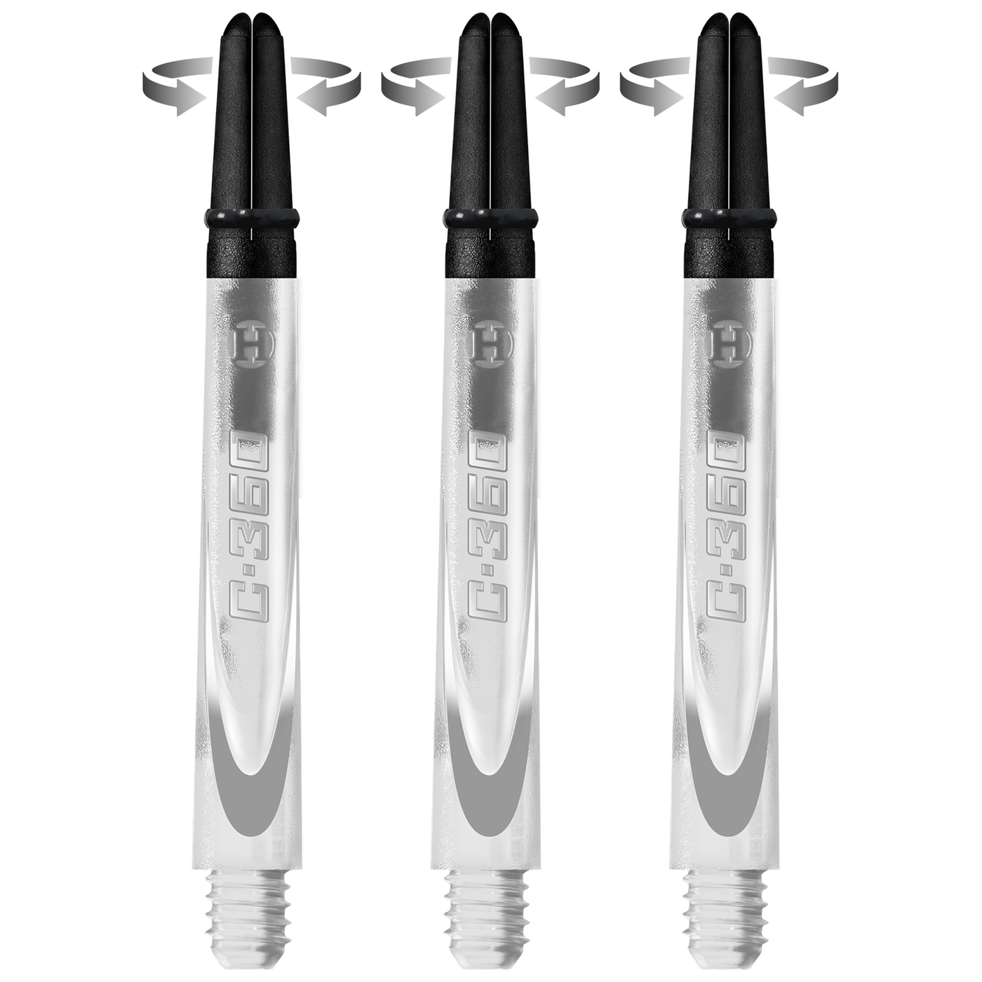 Harrows Carbon 360 Shafts Clear Darts Shafts