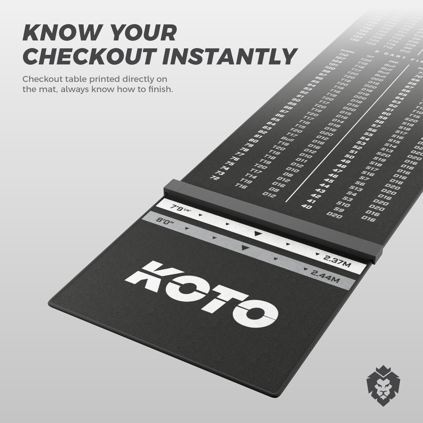 Koto DartsKOTO Carpet Checkout Dartmat Rood 285x60cm
