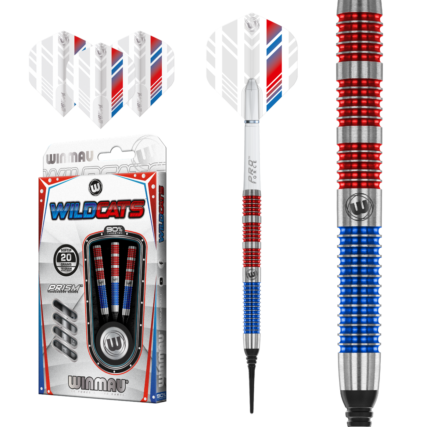 Dardos Winmau Wildcats 90% Punta de Plástico