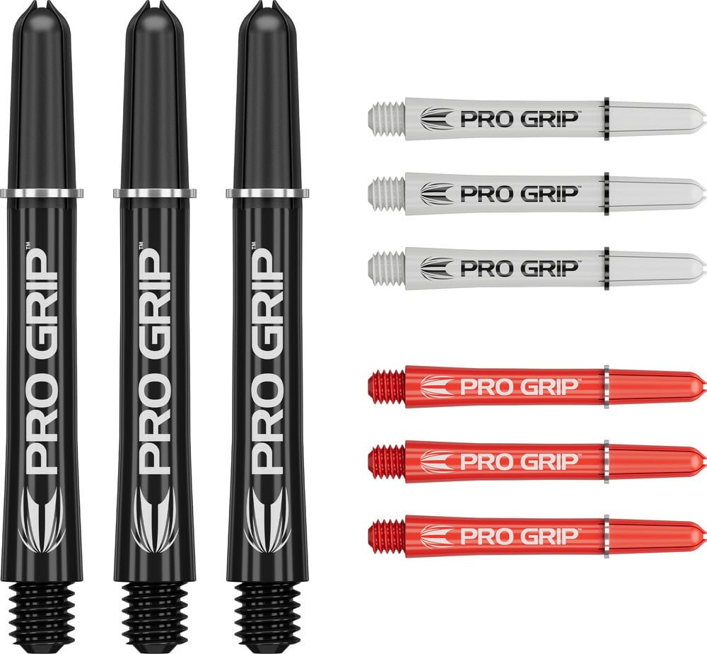 Target Pro Grip 3 Set Black White Red Darts Shafts
