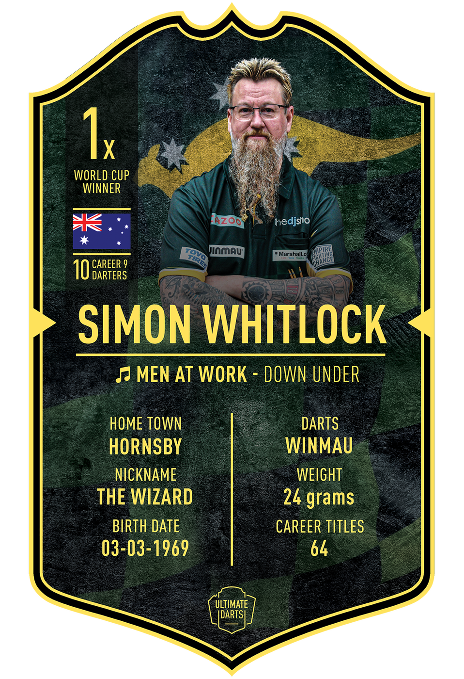 Ultimate Darts Card Simon Whitlock