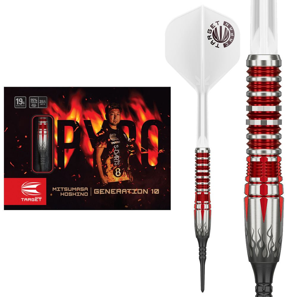 Target Japan Mitsumasa Hoshino Pyro G10 Max 95% Soft Tip Darts