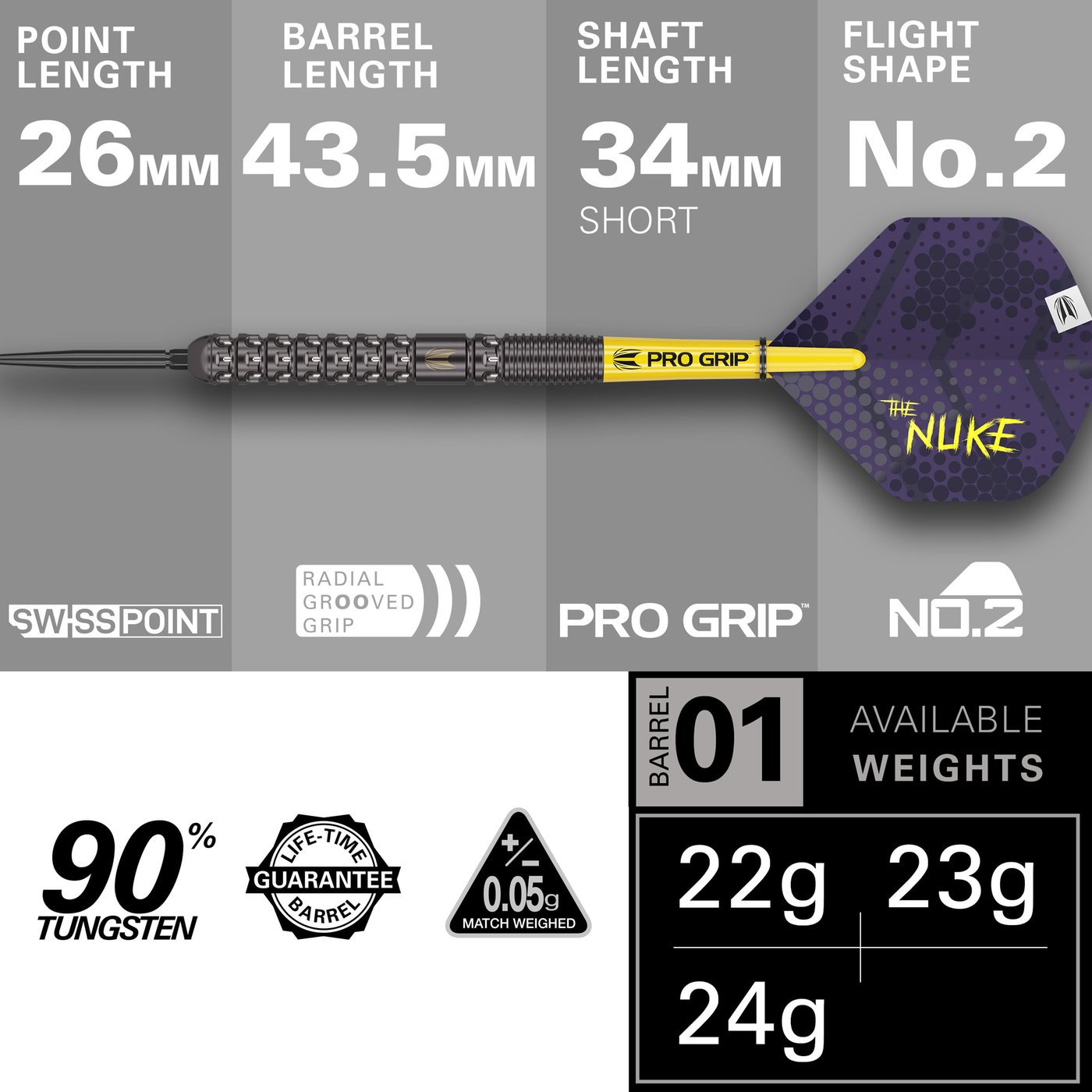 Target Luke Littler G1 90% Swiss Point - Steel Tip Darts