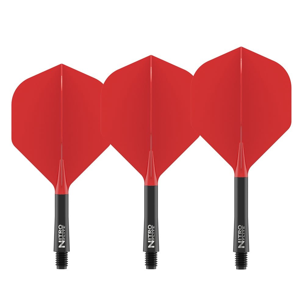 Red Dragon Nitro Flite System Black Red NO2 Darts Flights
