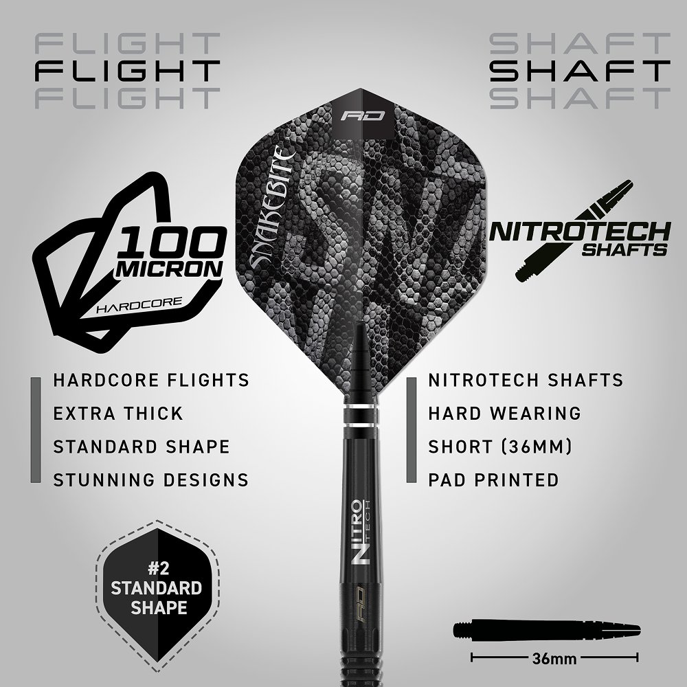 Red Dragon Peter Wright Black Mamba 90% - Soft Tip Darts